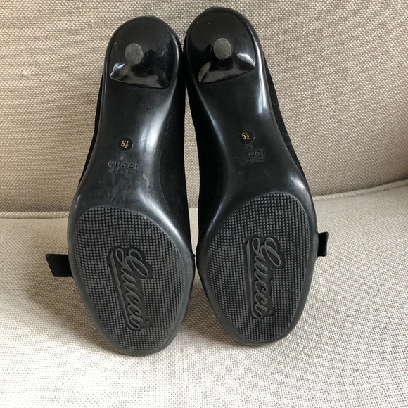 Gucci Pumps Black Suede Horsebit Heels 5.5 - Picture 6 of 8